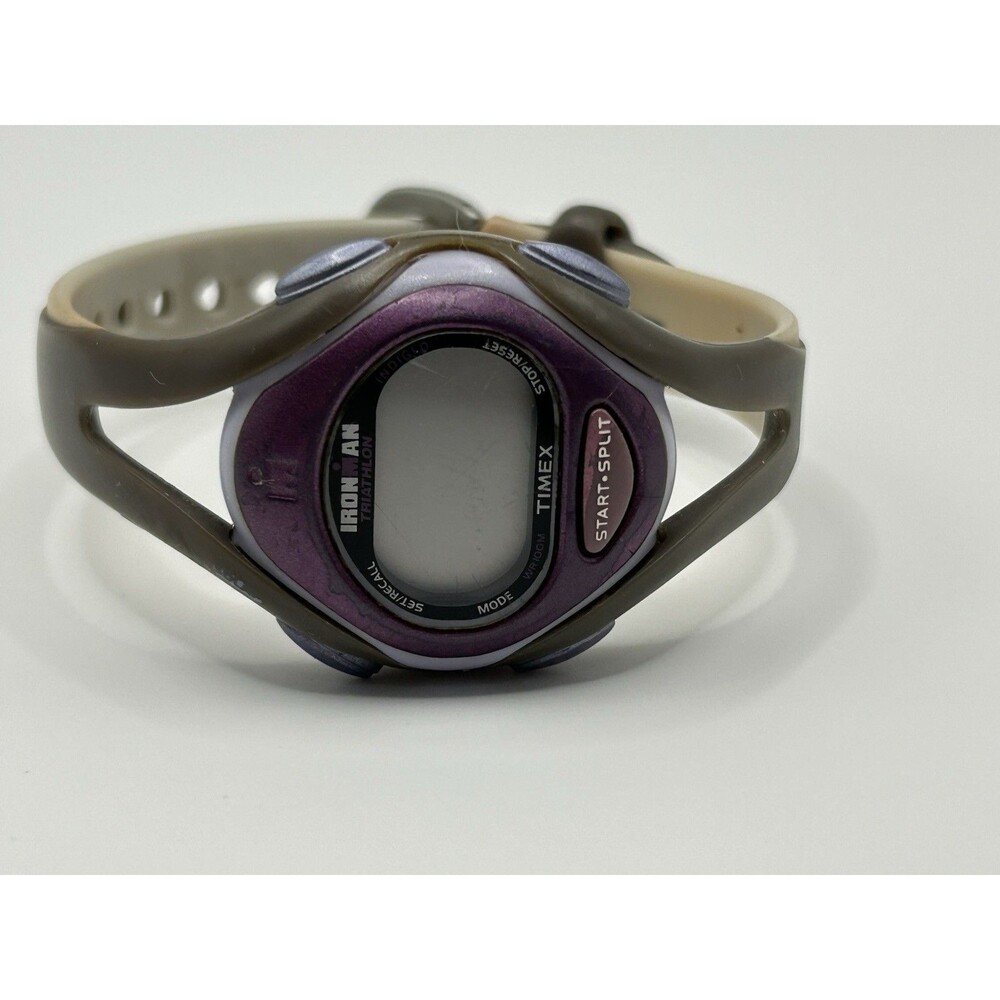 Timex Ironman Triathlon Purple Bezel Digital LCD Rubber Band 33mm
